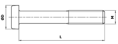 Kótovaný nákres konstrukčního šroubu typu B.