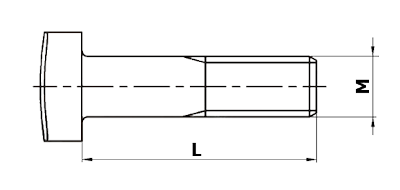 Kótovaný nákres spojkového šroubu DIN 5903 type C