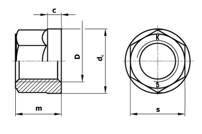Kótovaný nákres diskové matice