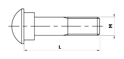 Kótovaný nákres spojkového šroubu DIN 5903 type A