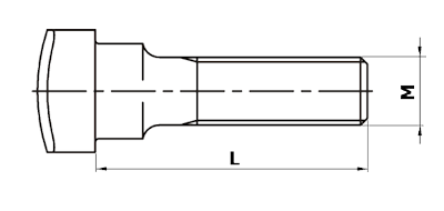 Kótovaný nákres spojkového šroubu DIN 5903 type B