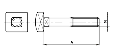 Dimensional diagram of a fish bolt, PN 02 1353