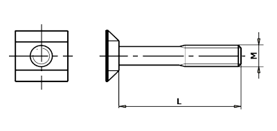 Dimensional diagram of a fish bolt, PN 02 1362